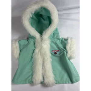 Teddy Ruxpin Adventure Outfit With Fur Aqua Blue Jacket Coat With Hoodie Logo